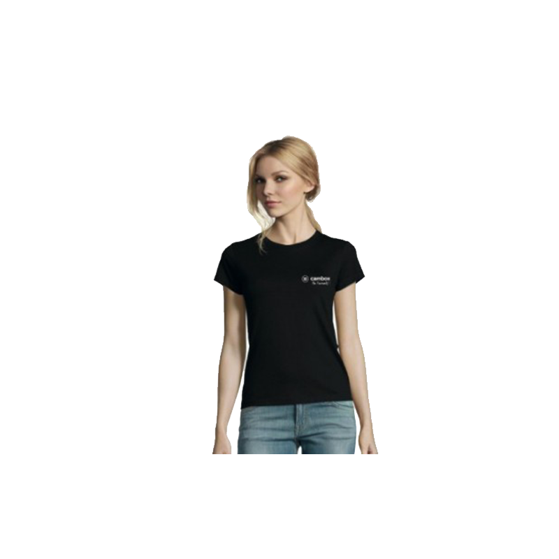 Black tee-shirt for women Cambox®.
