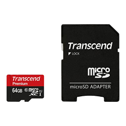 Carte mémoire Micro-SD 64 GB avec adaptateur