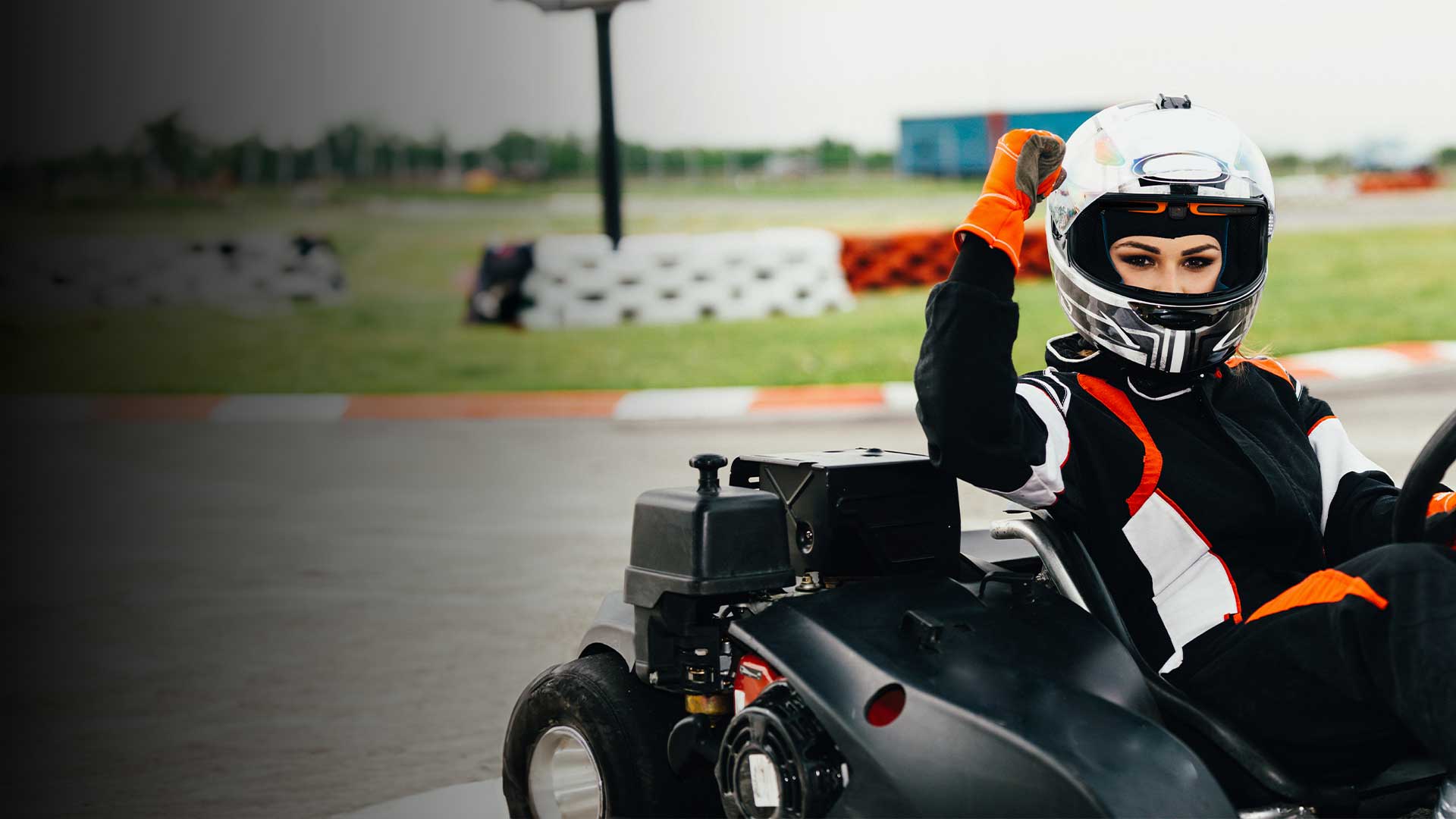 karting helmet on-board camera